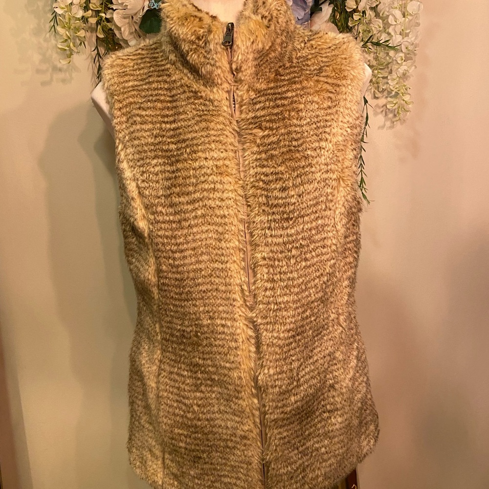 Faux Fur Vest in Tan